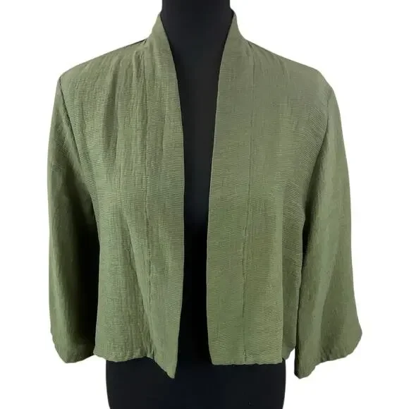 Cut Loose Green Cardigan Size XS Art To Wear Lightweight Textured cropped - Picture 6 of 6